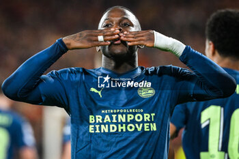 2023-10-24 - Johan BAKAYOKO of PSV Eindhoven celebrates his goal during the UEFA Champions League, Group B football match between RC Lens and PSV Eindhoven on October 24, 2023 at Bollaert-Delelis stadium in Lens, France - FOOTBALL - CHAMPIONS LEAGUE - LENS V PSV - UEFA CHAMPIONS LEAGUE - SOCCER