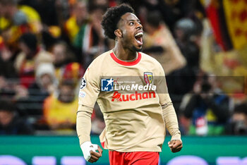 2023-10-24 - Elye WAHI of Lens celebrates his goal during the UEFA Champions League, Group B football match between RC Lens and PSV Eindhoven on October 24, 2023 at Bollaert-Delelis stadium in Lens, France - FOOTBALL - CHAMPIONS LEAGUE - LENS V PSV - UEFA CHAMPIONS LEAGUE - SOCCER
