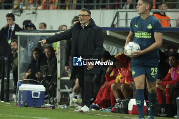 2023-10-24 - Coach of RC Lens Franck Haise during the UEFA Champions League, Group B football match between RC Lens (RCL) and PSV Eindhoven on October 24, 2023 at Stade Bollaert-Delelis in Lens, France - FOOTBALL - CHAMPIONS LEAGUE - LENS V PSV - UEFA CHAMPIONS LEAGUE - SOCCER