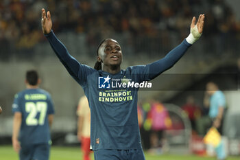 2023-10-24 - Johan Bakayoko of PSV Eindhoven celebrates his goal during the UEFA Champions League, Group B football match between RC Lens (RCL) and PSV Eindhoven on October 24, 2023 at Stade Bollaert-Delelis in Lens, France - FOOTBALL - CHAMPIONS LEAGUE - LENS V PSV - UEFA CHAMPIONS LEAGUE - SOCCER