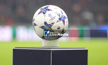 2023-10-24 - Official match ball during the UEFA Champions League, Group C football match between Union Berlin and SSC Napoli on October 24, 2023 at Olympiastadion in Berlin, Germany - FOOTBALL - CHAMPIONS LEAGUE - UNION BERLIN V NAPOLI - UEFA CHAMPIONS LEAGUE - SOCCER