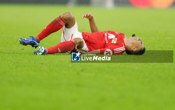 2023-10-24 - Danilho Doekhi of Union Berlin injured during the UEFA Champions League, Group C football match between Union Berlin and SSC Napoli on October 24, 2023 at Olympiastadion in Berlin, Germany - FOOTBALL - CHAMPIONS LEAGUE - UNION BERLIN V NAPOLI - UEFA CHAMPIONS LEAGUE - SOCCER