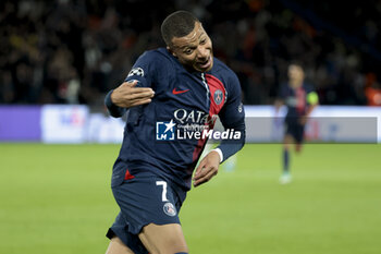 2023-10-25 - Kylian Mbappe of PSG celebrates his goal during the UEFA Champions League, Group F football match between Paris Saint-Germain and AC Milan on October 25, 2023 at Parc des Princes stadium in Paris, France - FOOTBALL - CHAMPIONS LEAGUE - PARIS SG V MILAN - UEFA CHAMPIONS LEAGUE - SOCCER