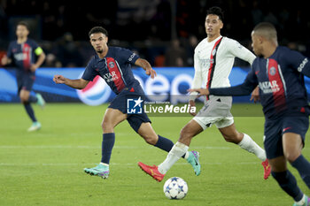 2023-10-25 - Warren Zaire-Emery of PSG, Tijjani Reijnders of AC Milan during the UEFA Champions League, Group F football match between Paris Saint-Germain and AC Milan on October 25, 2023 at Parc des Princes stadium in Paris, France - FOOTBALL - CHAMPIONS LEAGUE - PARIS SG V MILAN - UEFA CHAMPIONS LEAGUE - SOCCER