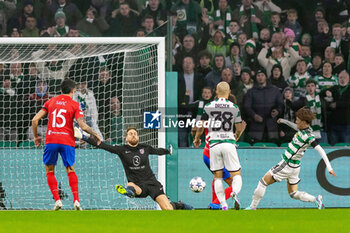 2023-10-25 - Kyogo Furuhashi of Celtic scores a goal 1-0 during the UEFA Champions League, Group E football match between Celtic and Atletico Madrid on 25 October 2023 at Celtic Park in Glasgow, Scotland - FOOTBALL - CHAMPIONS LEAGUE - CELTIC V ATLETICO MADRID - UEFA CHAMPIONS LEAGUE - SOCCER