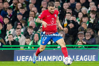 2023-10-25 - Javi Galan of Atlético de Madrid during the UEFA Champions League, Group E football match between Celtic and Atletico Madrid on 25 October 2023 at Celtic Park in Glasgow, Scotland - FOOTBALL - CHAMPIONS LEAGUE - CELTIC V ATLETICO MADRID - UEFA CHAMPIONS LEAGUE - SOCCER