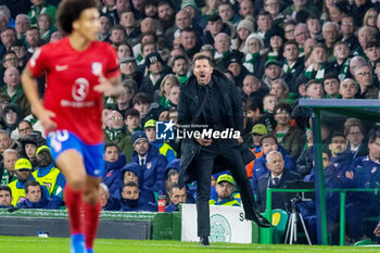 2023-10-25 - Atlético de Madrid Head Coach, Diego Simeone during the UEFA Champions League, Group E football match between Celtic and Atletico Madrid on 25 October 2023 at Celtic Park in Glasgow, Scotland - FOOTBALL - CHAMPIONS LEAGUE - CELTIC V ATLETICO MADRID - UEFA CHAMPIONS LEAGUE - SOCCER