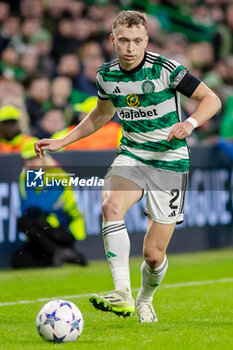 2023-10-25 - Alistair Johnston of Celtic during the UEFA Champions League, Group E football match between Celtic and Atletico Madrid on 25 October 2023 at Celtic Park in Glasgow, Scotland - FOOTBALL - CHAMPIONS LEAGUE - CELTIC V ATLETICO MADRID - UEFA CHAMPIONS LEAGUE - SOCCER