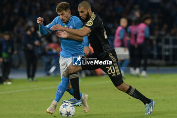 2023-11-08 - Aissa Laidouni of FC Union Berlino competes for the ball with Giovanni Di Lorenzo of SSC Napoli during the Uefa Champions League between SSC Napoli vs FC Union Berlin at Diego Armando Maradona Stadium - SSC NAPOLI VS FC UNION BERLIN - UEFA CHAMPIONS LEAGUE - SOCCER