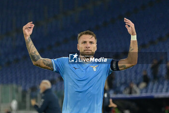 2023-11-07 - Ciro Immobile (SS Lazio); celebrates after scoring the goal 1-0 during the Italian Football Championship League A 2023/2024 match between AS Roma vs US Lecce at the Olimpic Stadium in Rome on 05 November  2023. - SS LAZIO VS FEYENOORD - UEFA CHAMPIONS LEAGUE - SOCCER