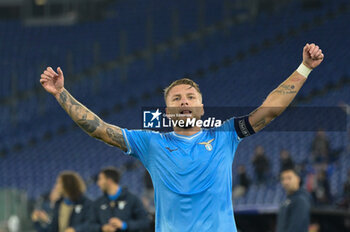 2023-11-07 - Ciro Immobile (SS Lazio);  celebrates after scoring the goal 1-0 during the Italian Football Championship League A 2023/2024 match between AS Roma vs US Lecce at the Olimpic Stadium in Rome on 05 November  2023. - SS LAZIO VS FEYENOORD - UEFA CHAMPIONS LEAGUE - SOCCER