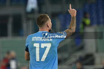 2023-11-07 - Ciro Immobile (SS Lazio);  celebrates after scoring the goal 1-0 during the Italian Football Championship League A 2023/2024 match between AS Roma vs US Lecce at the Olimpic Stadium in Rome on 05 November  2023. - SS LAZIO VS FEYENOORD - UEFA CHAMPIONS LEAGUE - SOCCER