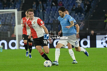2023-11-07 - Luis Alberto (SS Lazio); Mats Wieffer (Feyenoord); during the Italian Football Championship League A 2023/2024 match between AS Roma vs US Lecce at the Olimpic Stadium in Rome on 05 November  2023. - SS LAZIO VS FEYENOORD - UEFA CHAMPIONS LEAGUE - SOCCER