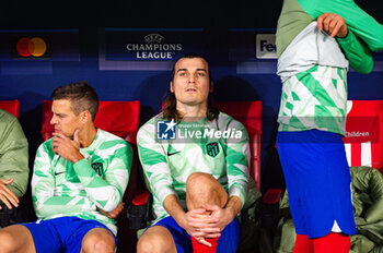2023-11-07 - Caglar Soyuncu (Atletico Madrid) sitting in the bench before the football match of Uefa Champions League between Atletico Madrid vs Celtic played at Civitas Metropolitano stadium on November 07, 2023 in Madrid, Spain - ATLETICO MADRID VS CELTIC - UEFA CHAMPIONS LEAGUE - SOCCER