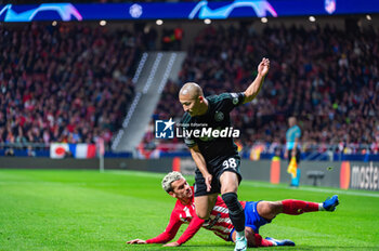 2023-11-07 - Daizen Maeda (Celtic) in action against Antoine Griezmann (Atletico Madrid) during the football match of Uefa Champions League between Atletico Madrid vs Celtic played at Civitas Metropolitano stadium on November 07, 2023 in Madrid, Spain - ATLETICO MADRID VS CELTIC - UEFA CHAMPIONS LEAGUE - SOCCER