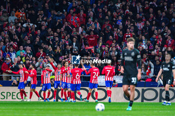 2023-11-07 - Atletico Madrid players celebrate a goal during the football match of Uefa Champions League between Atletico Madrid vs Celtic played at Civitas Metropolitano stadium on November 07, 2023 in Madrid, Spain - ATLETICO MADRID VS CELTIC - UEFA CHAMPIONS LEAGUE - SOCCER