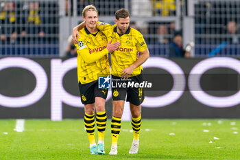 2023-11-07 - Julian Brandt of Borussia Dortmund celebrates after scoring the team's second goal with Niclas Fullkrug during the UEFA Champions League, Group F football match between Borussia Dortmund and Newcastle United on November 7, 2023 at Signal Iduna Park in Dortmund, Germany - FOOTBALL - CHAMPIONS LEAGUE - DORTMUND V NEWCASTLE - UEFA CHAMPIONS LEAGUE - SOCCER