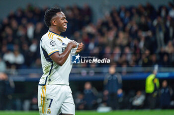 2023-11-08 - Vinicius Junior (Real Madrid) celebrate his goal during the football match of Uefa Champions League between Real Madrid vs Braga played at Bernabeu stadium on November 08, 2023 in Madrid, Spain - REAL MADRID VS BRAGA - UEFA CHAMPIONS LEAGUE - SOCCER