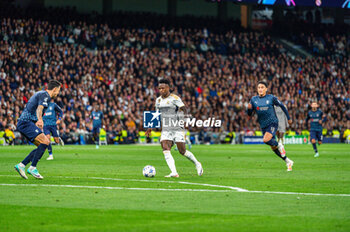 2023-11-08 - Vinicius Junior (Real Madrid) in action with the ball during the football match of Uefa Champions League between Real Madrid vs Braga played at Bernabeu stadium on November 08, 2023 in Madrid, Spain - REAL MADRID VS BRAGA - UEFA CHAMPIONS LEAGUE - SOCCER