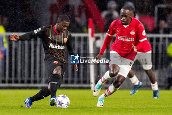 2023-11-08 - Nampalys Mendy of RC Lens and Jordan Teze of PSV during the UEFA Champions League, Group B football match between PSV and RC Lens on November 8, 2023 at Philips Stadion in Eindhoven, Netherlands - FOOTBALL - CHAMPIONS LEAGUE - PSV V LENS - UEFA CHAMPIONS LEAGUE - SOCCER