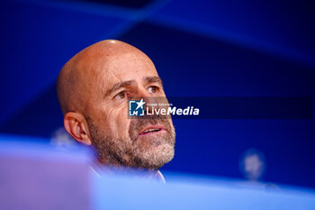 2023-11-08 - Head Coach Peter Bosz of PSV during the press conference after the UEFA Champions League, Group B football match between PSV and RC Lens on November 8, 2023 at Philips Stadion in Eindhoven, Netherlands - FOOTBALL - CHAMPIONS LEAGUE - PSV V LENS - UEFA CHAMPIONS LEAGUE - SOCCER