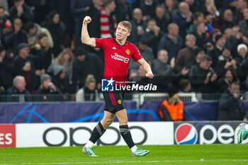 2023-11-08 - Rasmus Hojlund (11) of Manchester United scores a goal and celebrates 0-1 during the UEFA Champions League, Group A football match between FC Copenhagen and Manchester United on 8 November 2023 at Parken Stadium in Copenhagen, Denmark - FOOTBALL - CHAMPIONS LEAGUE - COPENHAGEN V MANCHESTER UNITED - UEFA CHAMPIONS LEAGUE - SOCCER