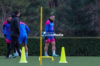 2023-11-27 - Luka Jovic of AC Milan seen during the AC Milan training session at Milanello Sports Center ahead of their UEFA Champions League 2023/24 Group Stage F match against Borussia Dortmund at Centro Sportivo Milanello, Carnago, Italy on November 27, 2023 - AC MILAN TRAINING - UEFA CHAMPIONS LEAGUE - SOCCER