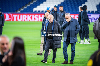 2023-11-28 - Aurelio De Laurentiis, president of Napoli, seen during field recognition a day before the Champions League football match between Real Madrid and Napoli at Bernabeu Stadium in Madrid, Spain. - CHAMPIONS LEAGUE: NAPOLI PRESS CONFERENCE IN MADRID - UEFA CHAMPIONS LEAGUE - SOCCER