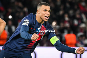 2023-11-28 - Kylian MBAPPE of PSG celebrates his goal during the UEFA Champions League, Group F football match between Paris Saint-Germain and Newcastle United on November 28, 2023 at Parc des Princes stadium in Paris, France - FOOTBALL - CHAMPIONS LEAGUE - PARIS SG V NEWCASTLE - UEFA CHAMPIONS LEAGUE - SOCCER