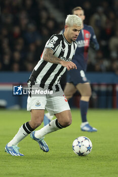 2023-11-28 - Bruno Guimaraes of Newcastle in action during the UEFA Champions League, Group F football match between Paris Saint-Germain and Newcastle United on November 28, 2023 at Parc des Princes stadium in Paris, France - FOOTBALL - CHAMPIONS LEAGUE - PARIS SG V NEWCASTLE - UEFA CHAMPIONS LEAGUE - SOCCER