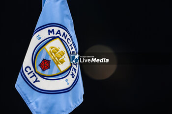 2023-11-28 - Illustration corner flag during the UEFA Champions League, Group G football match between Manchester City and RB Leipzig on 28 November 2023 at Etihad Stadium in Manchester, England - FOOTBALL - CHAMPIONS LEAGUE - MANCHESTER CITY V RB LEIPZIG - UEFA CHAMPIONS LEAGUE - SOCCER