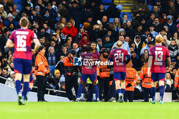 2023-11-28 - Lois Openda of RB Leipzig celebrates his goal 0-2 during the UEFA Champions League, Group G football match between Manchester City and RB Leipzig on 28 November 2023 at Etihad Stadium in Manchester, England - FOOTBALL - CHAMPIONS LEAGUE - MANCHESTER CITY V RB LEIPZIG - UEFA CHAMPIONS LEAGUE - SOCCER