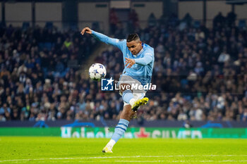 2023-11-28 - Manchester City defender Manuel Akanji during the UEFA Champions League, Group G football match between Manchester City and RB Leipzig on 28 November 2023 at Etihad Stadium in Manchester, England - FOOTBALL - CHAMPIONS LEAGUE - MANCHESTER CITY V RB LEIPZIG - UEFA CHAMPIONS LEAGUE - SOCCER