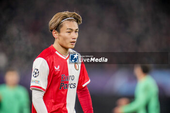 2023-11-28 - Ayase Ueda of Feyenoord during the UEFA Champions League, Group E football match between Feyenoord and Atletico Madrid on November 28, 2023 at Stadion Feijenoord "De Kuip" in Rotterdam, Netherlands - FOOTBALL - CHAMPIONS LEAGUE - FEYENOORD V ATLETICO MADRID - UEFA CHAMPIONS LEAGUE - SOCCER