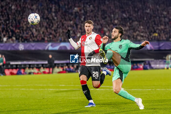 2023-11-28 - Mario Hermoso of Atletico Madrid scores a goal 0-2 during the UEFA Champions League, Group E football match between Feyenoord and Atletico Madrid on November 28, 2023 at Stadion Feijenoord "De Kuip" in Rotterdam, Netherlands - FOOTBALL - CHAMPIONS LEAGUE - FEYENOORD V ATLETICO MADRID - UEFA CHAMPIONS LEAGUE - SOCCER