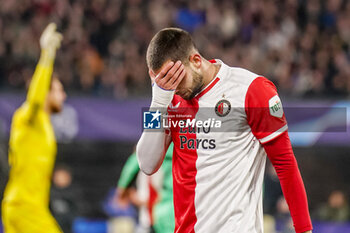 2023-11-28 - David Hancko of Feyenoord looks dejected during the UEFA Champions League, Group E football match between Feyenoord and Atletico Madrid on November 28, 2023 at Stadion Feijenoord "De Kuip" in Rotterdam, Netherlands - FOOTBALL - CHAMPIONS LEAGUE - FEYENOORD V ATLETICO MADRID - UEFA CHAMPIONS LEAGUE - SOCCER