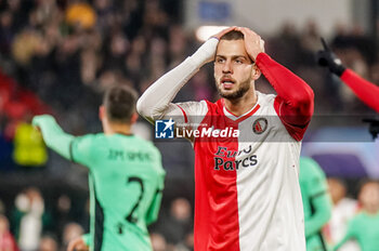 2023-11-28 - David Hancko of Feyenoord looks dejected during the UEFA Champions League, Group E football match between Feyenoord and Atletico Madrid on November 28, 2023 at Stadion Feijenoord "De Kuip" in Rotterdam, Netherlands - FOOTBALL - CHAMPIONS LEAGUE - FEYENOORD V ATLETICO MADRID - UEFA CHAMPIONS LEAGUE - SOCCER