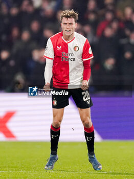 2023-11-28 - Mats Wieffer of Feyenoord celebrates his goal 1-2 during the UEFA Champions League, Group E football match between Feyenoord and Atletico Madrid on November 28, 2023 at Stadion Feijenoord "De Kuip" in Rotterdam, Netherlands - FOOTBALL - CHAMPIONS LEAGUE - FEYENOORD V ATLETICO MADRID - UEFA CHAMPIONS LEAGUE - SOCCER