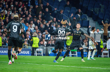 2023-11-29 - Andre Frank Zambo Anguissa of Napoli seen celebrating his goal during the Champions League football match between Real Madrid and Napoli at Bernabeu Stadium in Madrid, Spain. - REAL MADRID VS NAPOLI - UEFA CHAMPIONS LEAGUE - SOCCER
