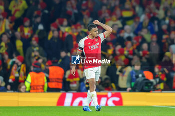 2023-11-29 - Arsenal forward Gabriel Jesus (9) celebrates after scoring a goal 2-0 during the UEFA Champions League, Group B football match between Arsenal and RC Lens on 29 November 2023 at the Emirates Stadium in London, England - FOOTBALL - CHAMPIONS LEAGUE - ARSENAL V LENS - UEFA CHAMPIONS LEAGUE - SOCCER