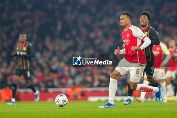 2023-11-29 - Arsenal defender Gabriel (6) during the UEFA Champions League, Group B football match between Arsenal and RC Lens on 29 November 2023 at the Emirates Stadium in London, England - FOOTBALL - CHAMPIONS LEAGUE - ARSENAL V LENS - UEFA CHAMPIONS LEAGUE - SOCCER