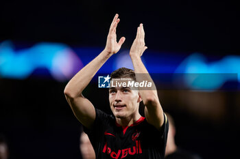 2023-11-29 - Luka Sucic of FC Red Bull Salzburg reacts after the UEFA Champions League, Group D football match between Real Sociedad and FC Red Bull Salzburg on November 29, 2023 at Reale Arena in San Sebastian, Spain - FOOTBALL - CHAMPIONS LEAGUE - REAL SOCIEDAD V RB SALZBURG - UEFA CHAMPIONS LEAGUE - SOCCER