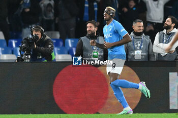 2023-12-12 - Victor Osimen of SSC Napoli celebrates after scoring goal during the Uefa Champions League between SSC Napoli vs SC Braga at Diego Armando Maradona Stadium - SSC NAPOLI VS SC BRAGA - UEFA CHAMPIONS LEAGUE - SOCCER