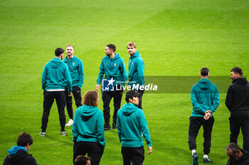 2023-12-12 - Lazio’s players seen during field recognition a day before the Champions League football match between Atletico Madrid and Lazio at Metropolitano Stadium in Madrid, Spain. - CHAMPIONS LEAGUE: LAZIO PRESS CONFERENCE IN MADRID - UEFA CHAMPIONS LEAGUE - SOCCER