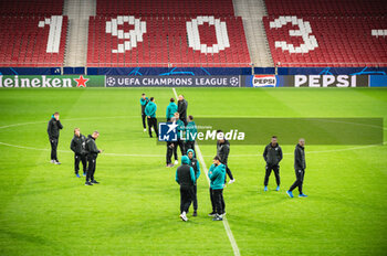 2023-12-12 - Lazio’s players seen during field recognition a day before the Champions League football match between Atletico Madrid and Lazio at Metropolitano Stadium in Madrid, Spain. - CHAMPIONS LEAGUE: LAZIO PRESS CONFERENCE IN MADRID - UEFA CHAMPIONS LEAGUE - SOCCER