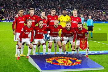 2023-12-13 - Manchester United team line up during the UEFA Champions League, Group A football match between Manchester United and Bayern Munich on 12 December 2023 at Old Trafford in Manchester, England - FOOTBALL - CHAMPIONS LEAGUE - MANCHESTER UNITED V BAYERN MUNICH - UEFA CHAMPIONS LEAGUE - SOCCER