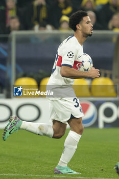 2023-12-13 - Warren Zaire-Emery of PSG celebrates his goal during the UEFA Champions League, Group F football match between Borussia Dortmund and Paris Saint-Germain on December 13, 2023 at Signal Iduna Park in Dortmund, Germany - FOOTBALL - CHAMPIONS LEAGUE - DORTMUND V PARIS SG - UEFA CHAMPIONS LEAGUE - SOCCER