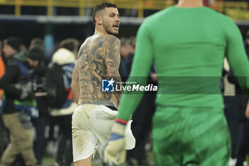 2023-12-13 - Shirtless Lucas Hernandez of PSG showing his tattoos salutes the supporters following the UEFA Champions League, Group F football match between Borussia Dortmund and Paris Saint-Germain on December 13, 2023 at Signal Iduna Park in Dortmund, Germany - FOOTBALL - CHAMPIONS LEAGUE - DORTMUND V PARIS SG - UEFA CHAMPIONS LEAGUE - SOCCER