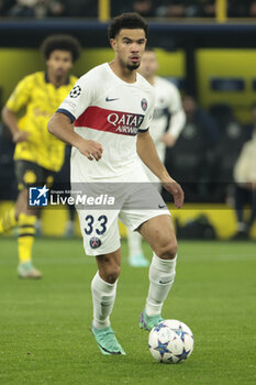 2023-12-13 - Warren Zaire-Emery of PSG during the UEFA Champions League, Group F football match between Borussia Dortmund and Paris Saint-Germain on December 13, 2023 at Signal Iduna Park in Dortmund, Germany - FOOTBALL - CHAMPIONS LEAGUE - DORTMUND V PARIS SG - UEFA CHAMPIONS LEAGUE - SOCCER