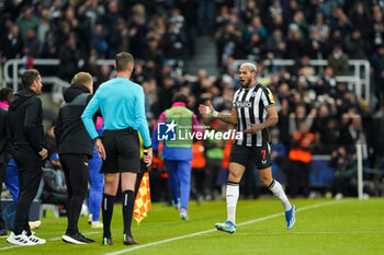 2023-12-13 - Newcastle United forward Joelinton (7) scores a goal 1-0 and celebrates during the UEFA Champions League, Group F football match between Newcastle United and AC Milan on 13 December 2023 at St. James's Park in Newcastle, England - FOOTBALL - CHAMPIONS LEAGUE - NEWCASTLE V AC MILAN - UEFA CHAMPIONS LEAGUE - SOCCER